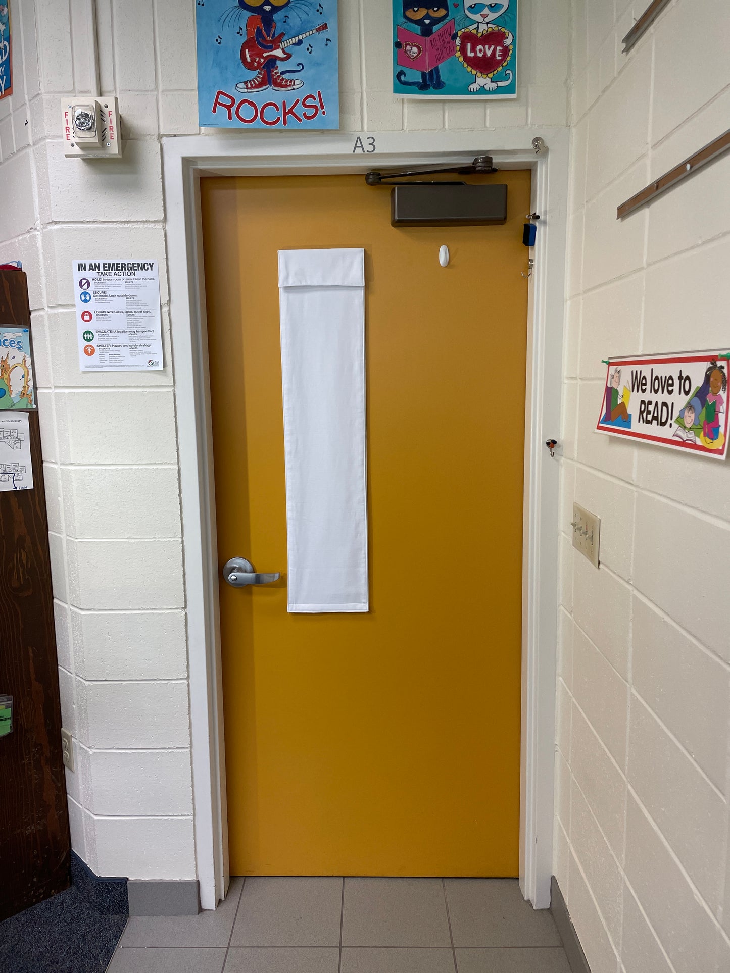 Classroom Lockdown Curtain - White