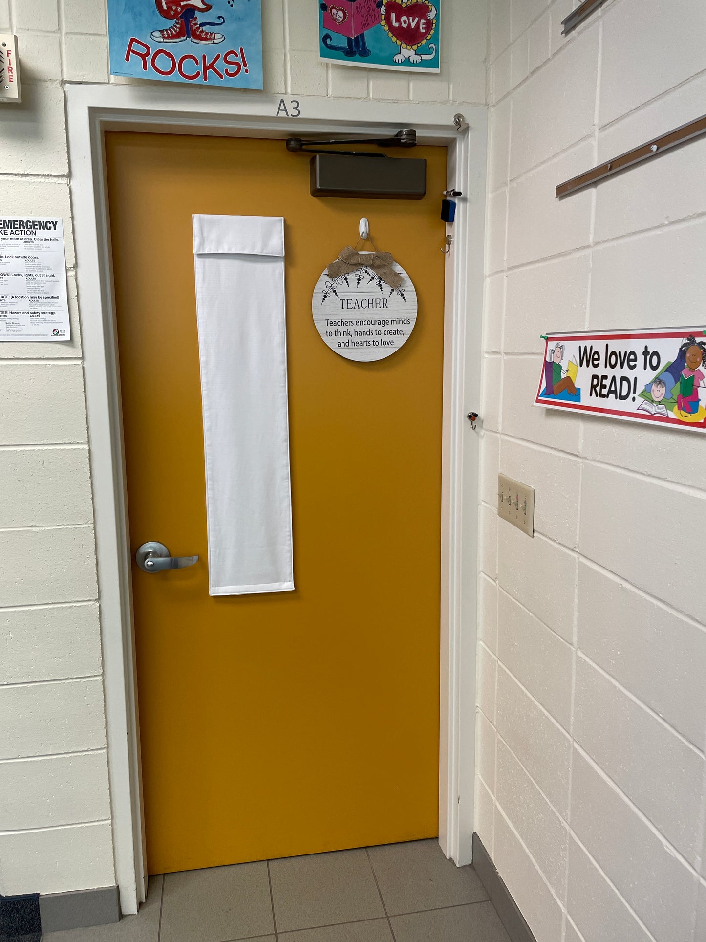Classroom Lockdown Curtain - White