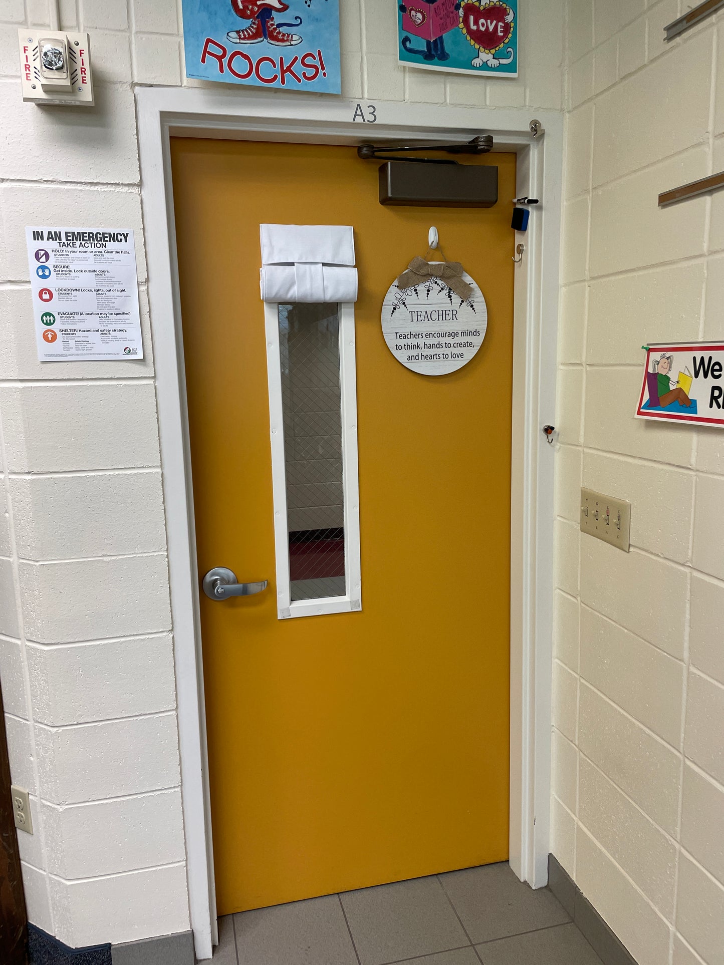 Classroom Lockdown Curtain - White