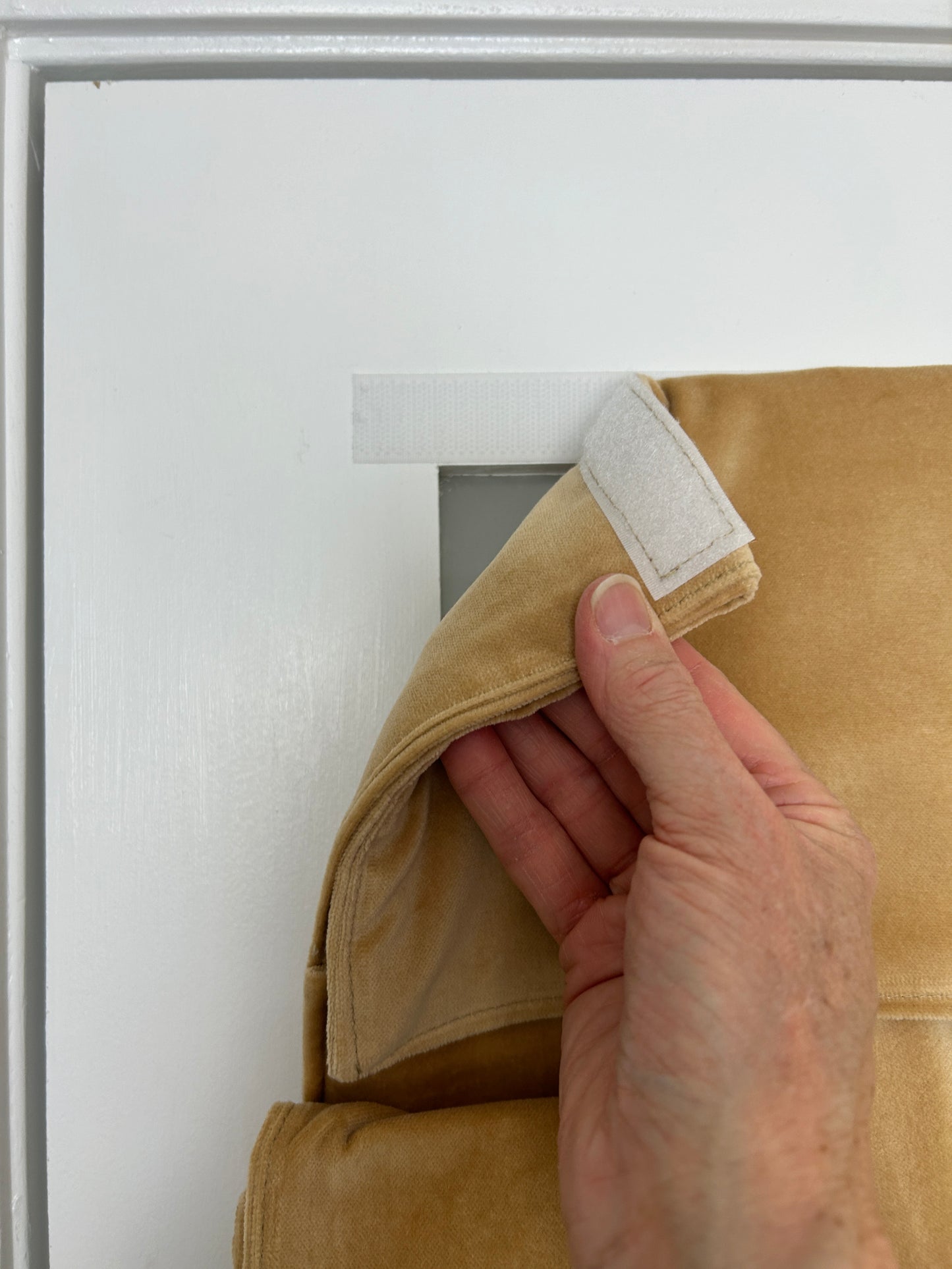 BrioLux™ Golden Tan Velvet Luxury Door Curtain 1 Panel