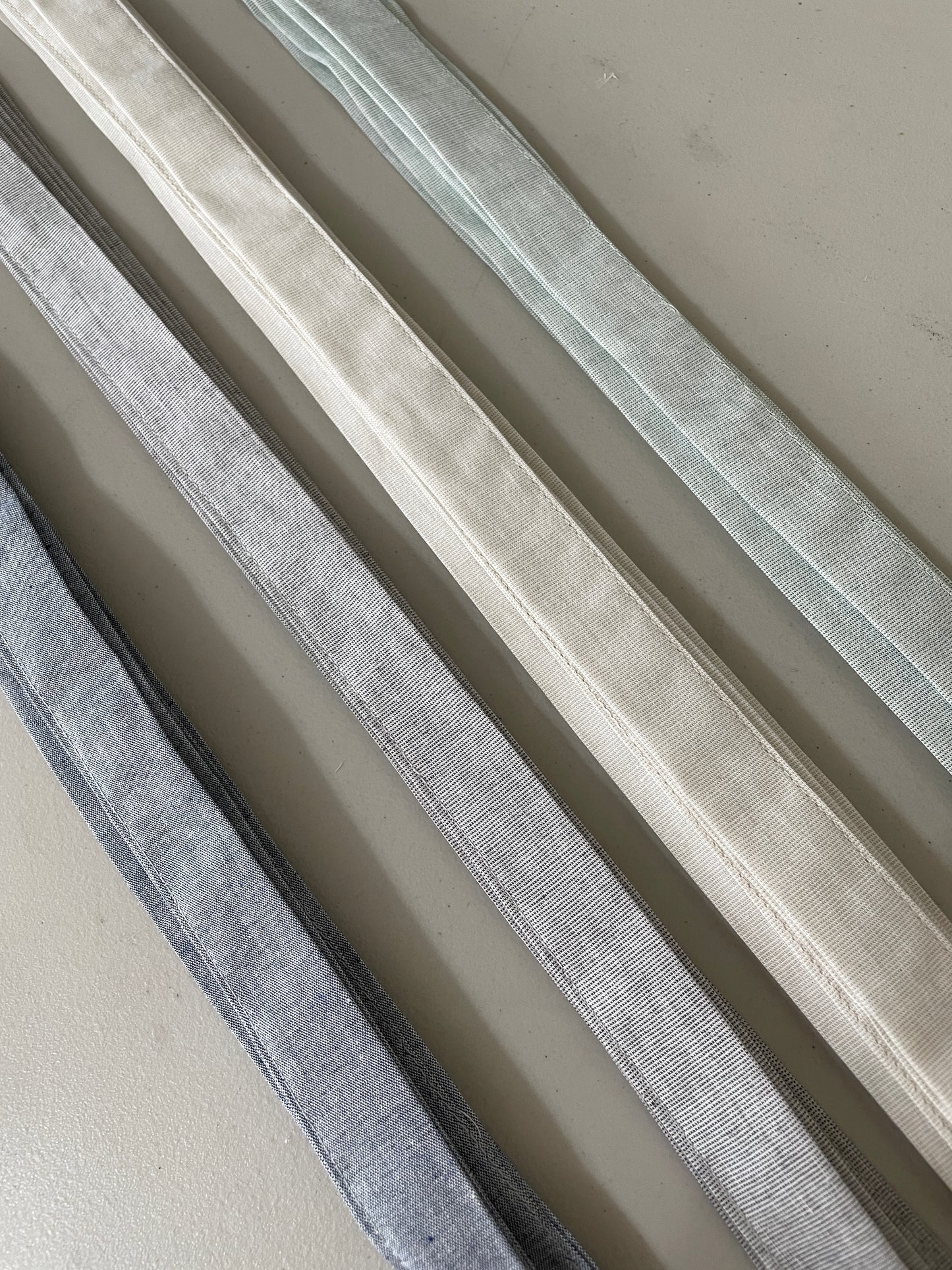 Set of 3 24" Long Ties & Bows (Light Gray, Natural Beige, Blue Chambray or Light Green)