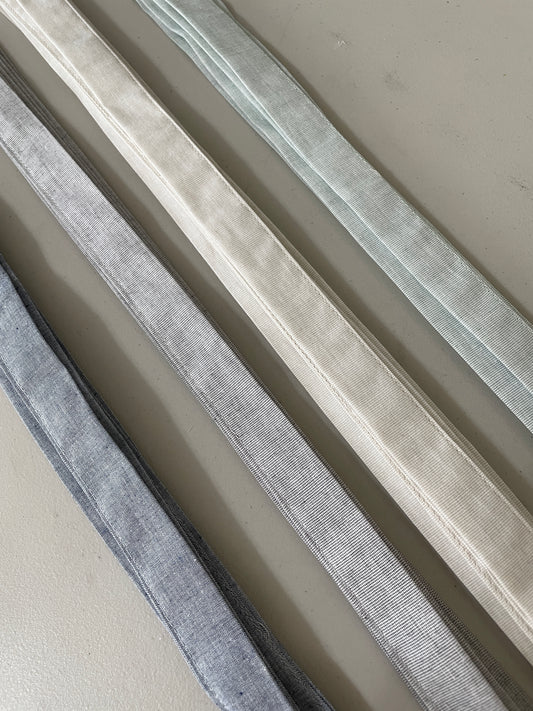 Set of 3 24" Long Ties & Bows (Light Gray, Natural Beige, Blue Chambray or Light Green)