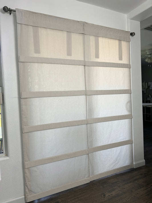 Natural Beige Soft Cotton Sliding Glass Door Curtain Shade Price 1 panel