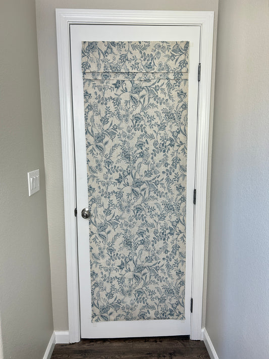 Morning Blue Botanical Washable French Door Curtain - 1 Panel