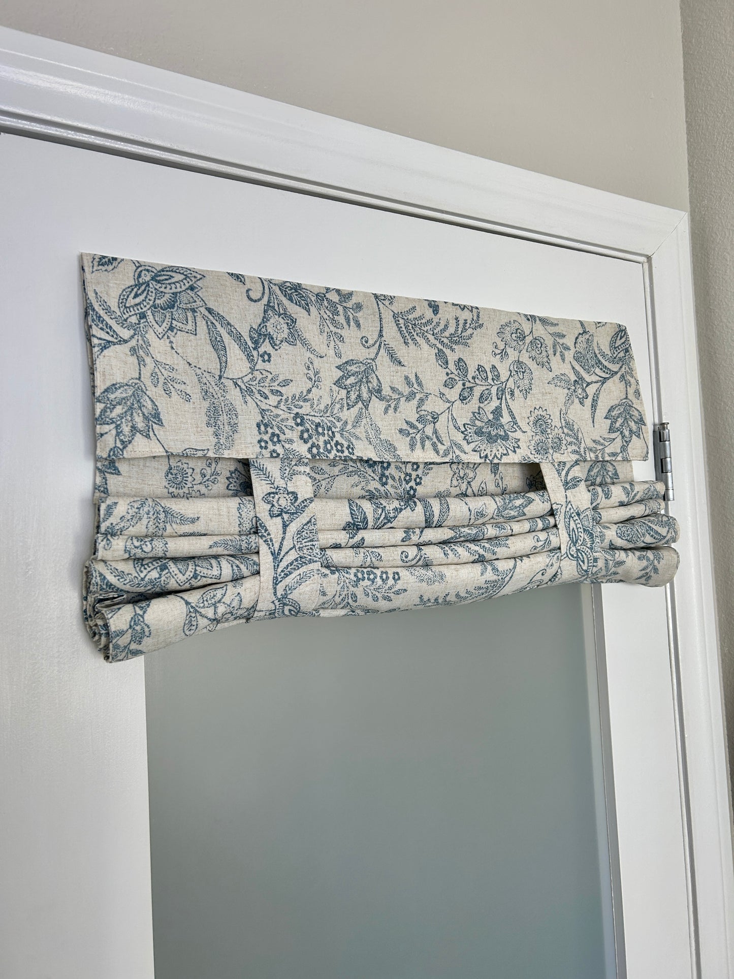 Morning Blue Botanical Washable French Door Curtain - 1 Panel