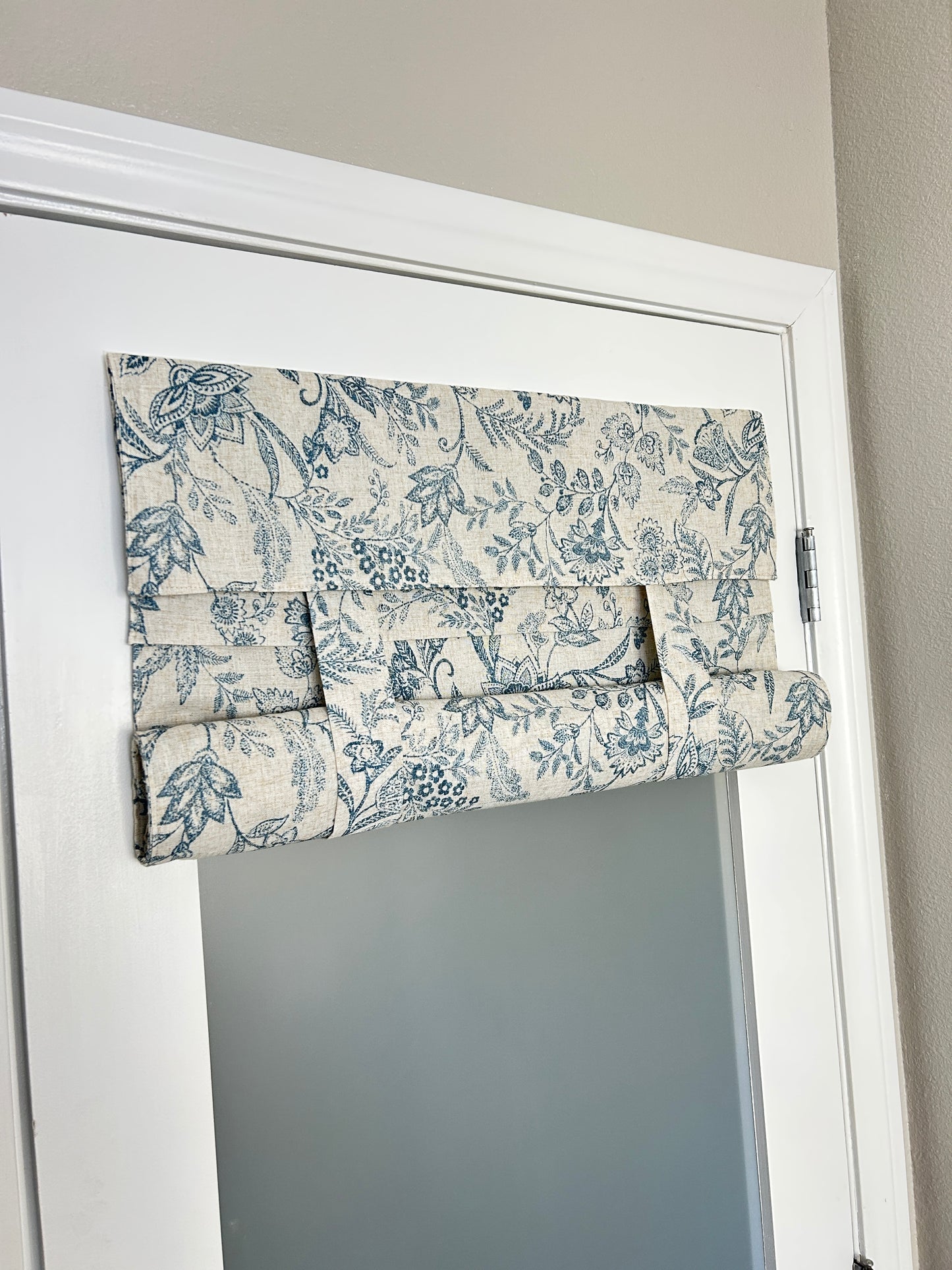 Morning Blue Botanical Washable French Door Curtain - 1 Panel