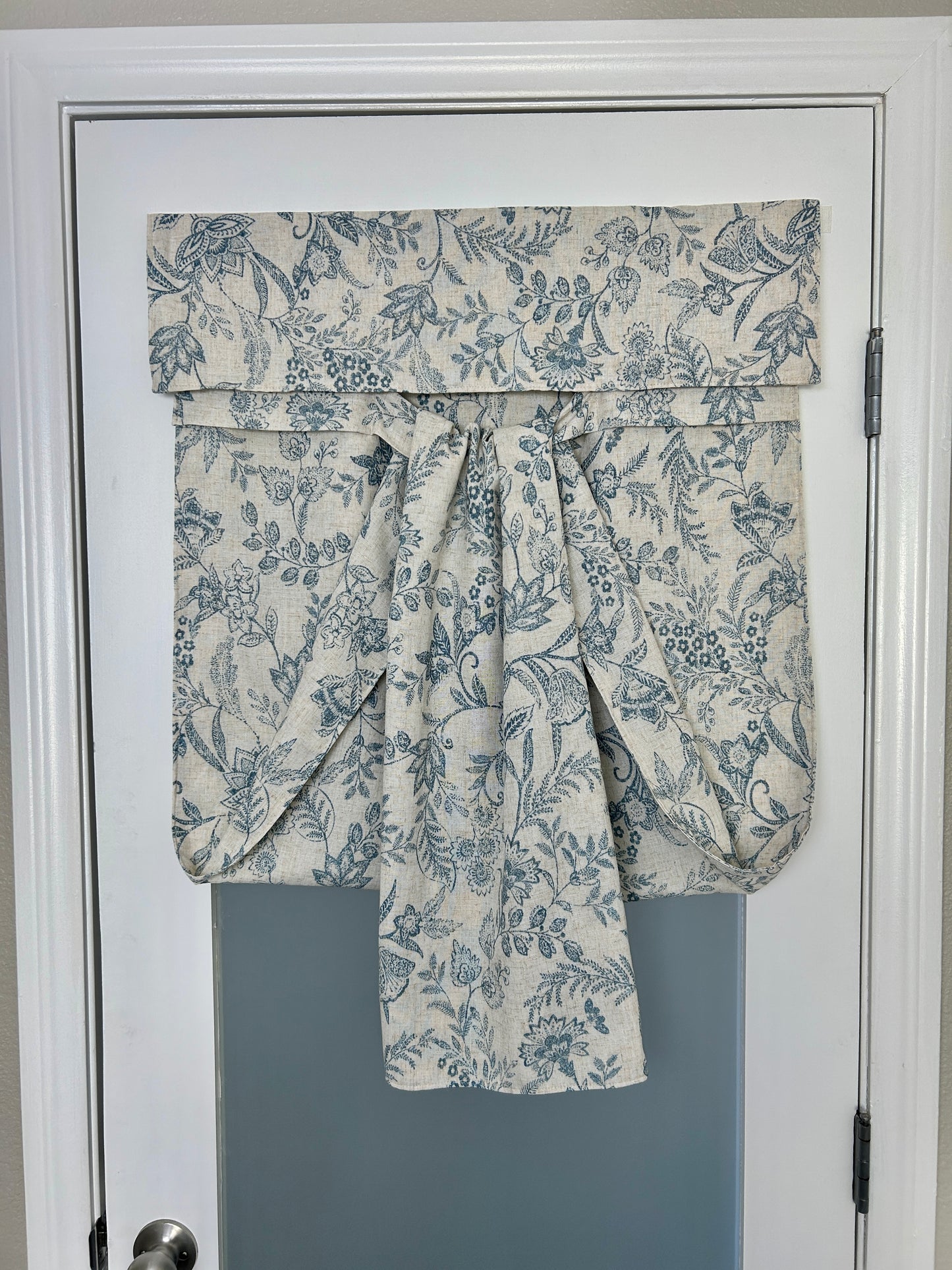 Morning Blue Botanical Washable French Door Curtain - 1 Panel