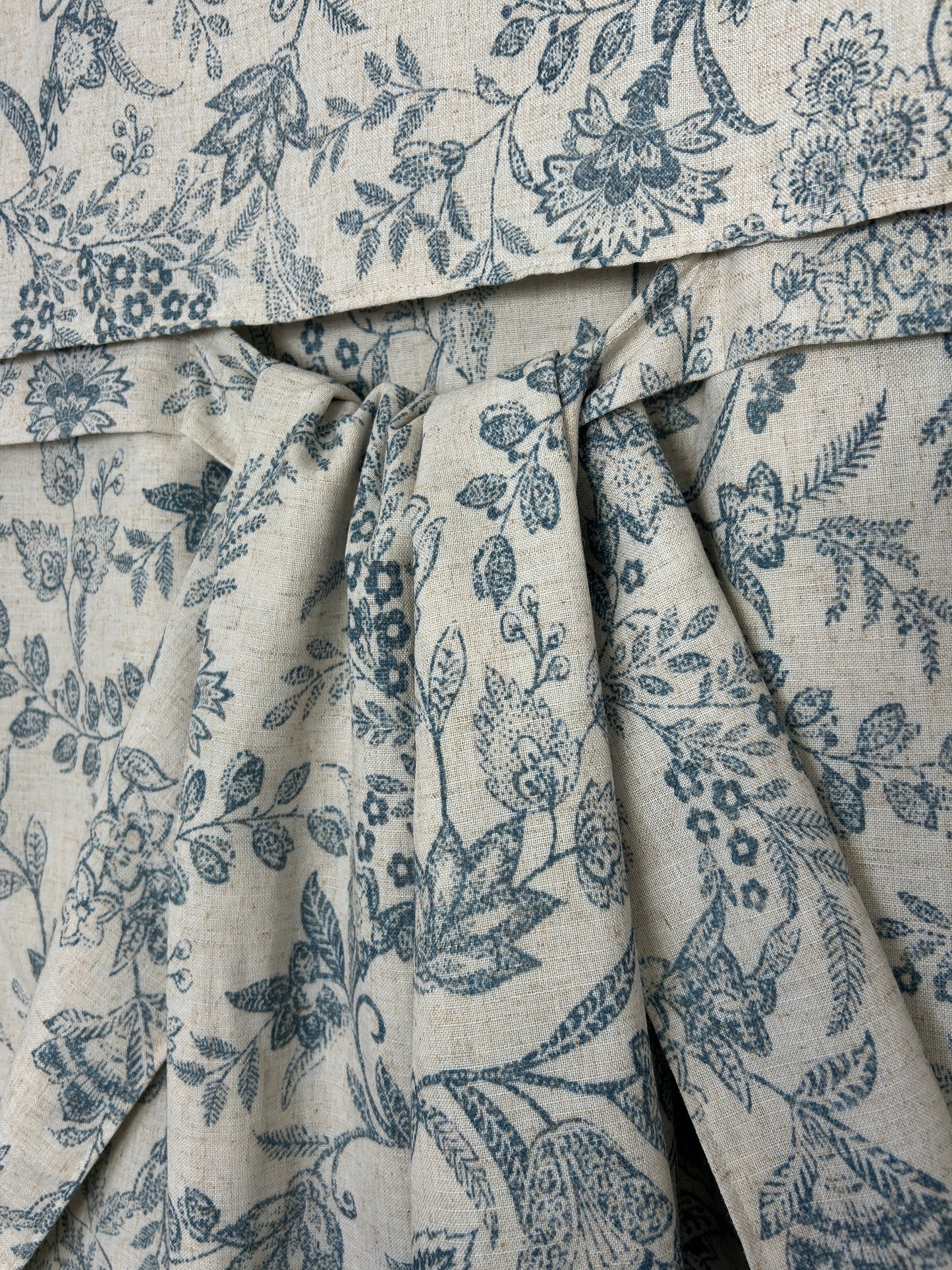 Morning Blue Botanical Washable French Door Curtain - 1 Panel