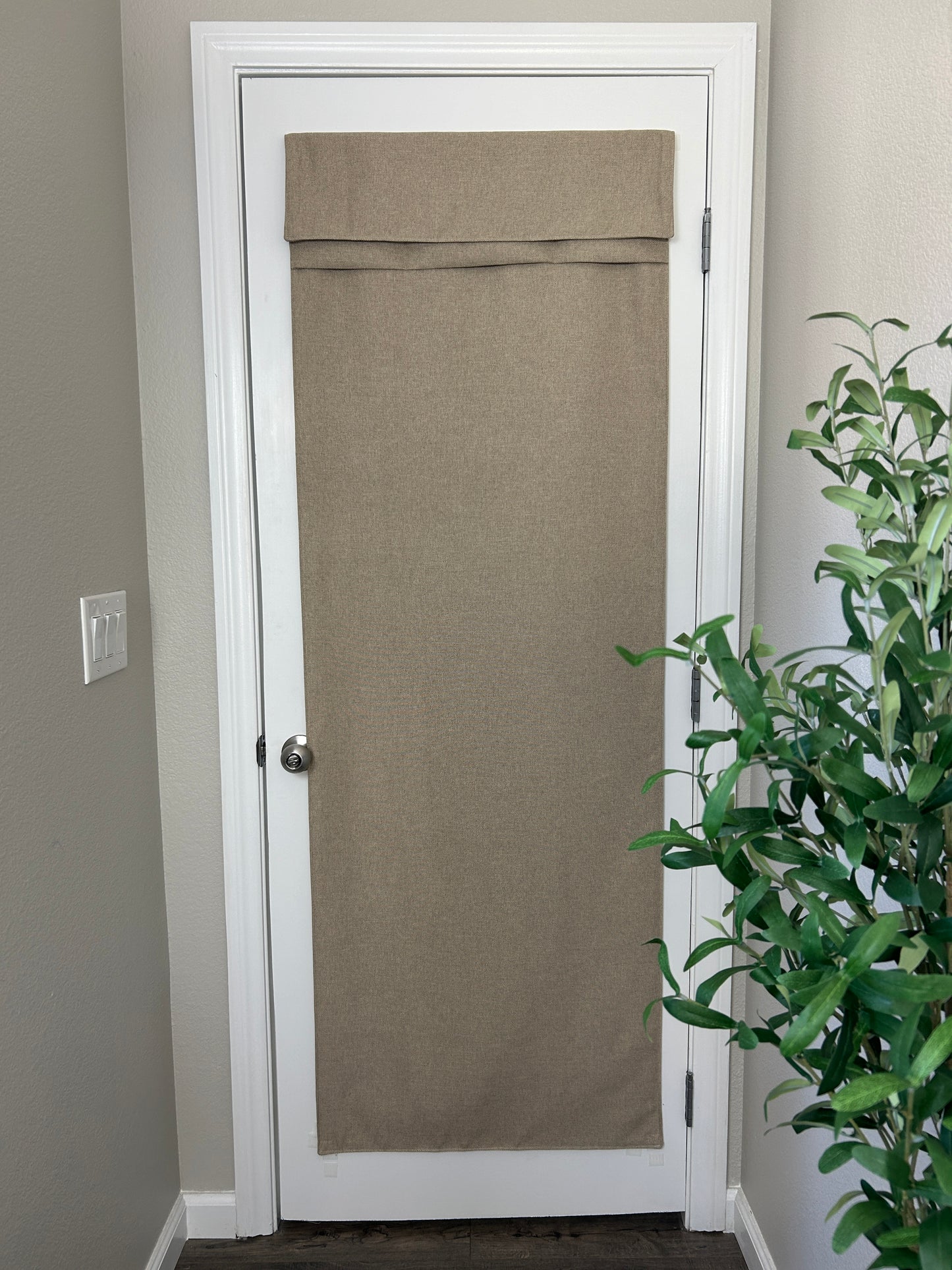 BrioLux™ Tan Woven Blackout Luxury Door Curtain 1 Panel