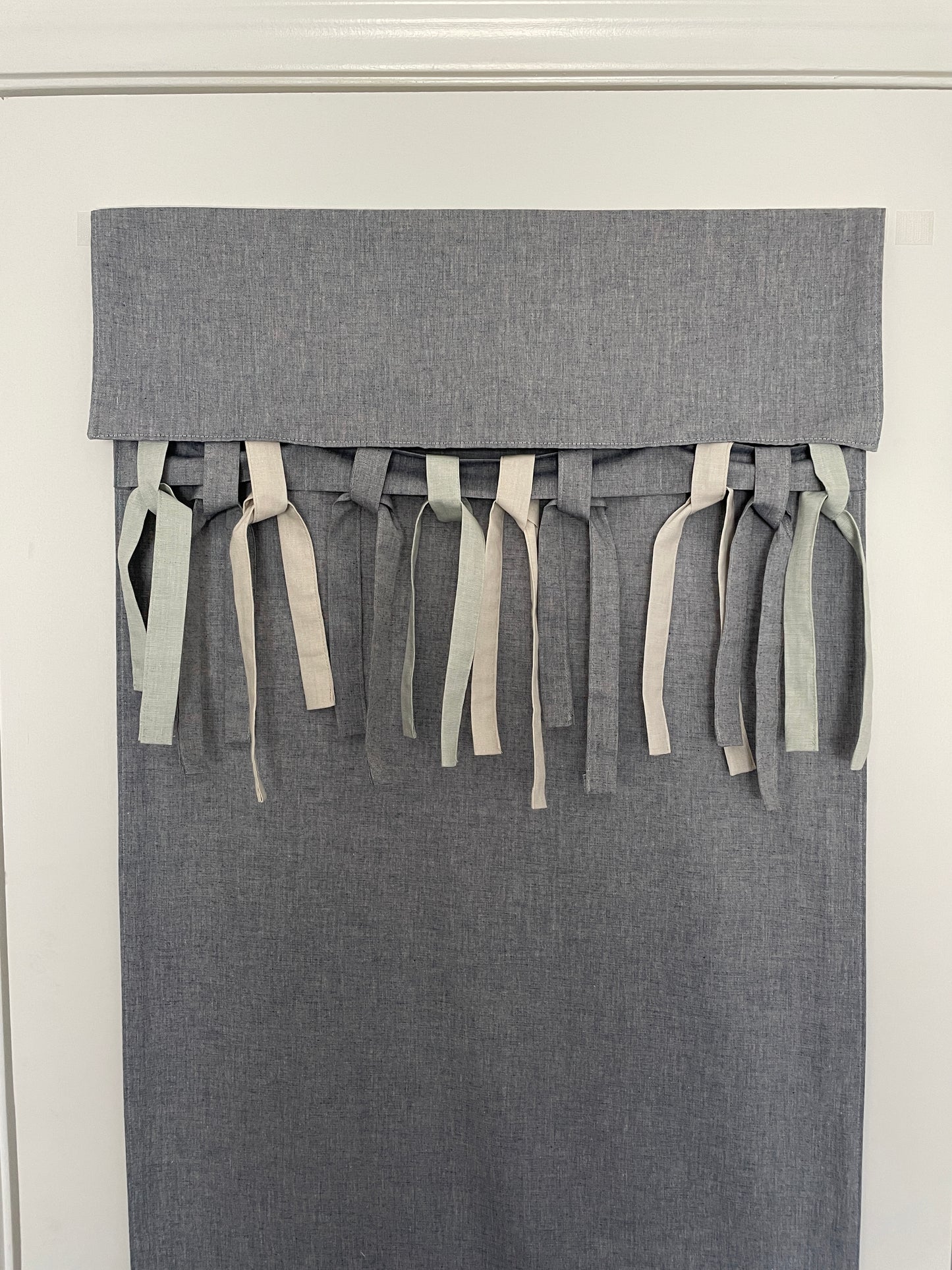 Set of 3 24" Long Ties & Bows (Light Gray, Natural Beige, Blue Chambray or Light Green)