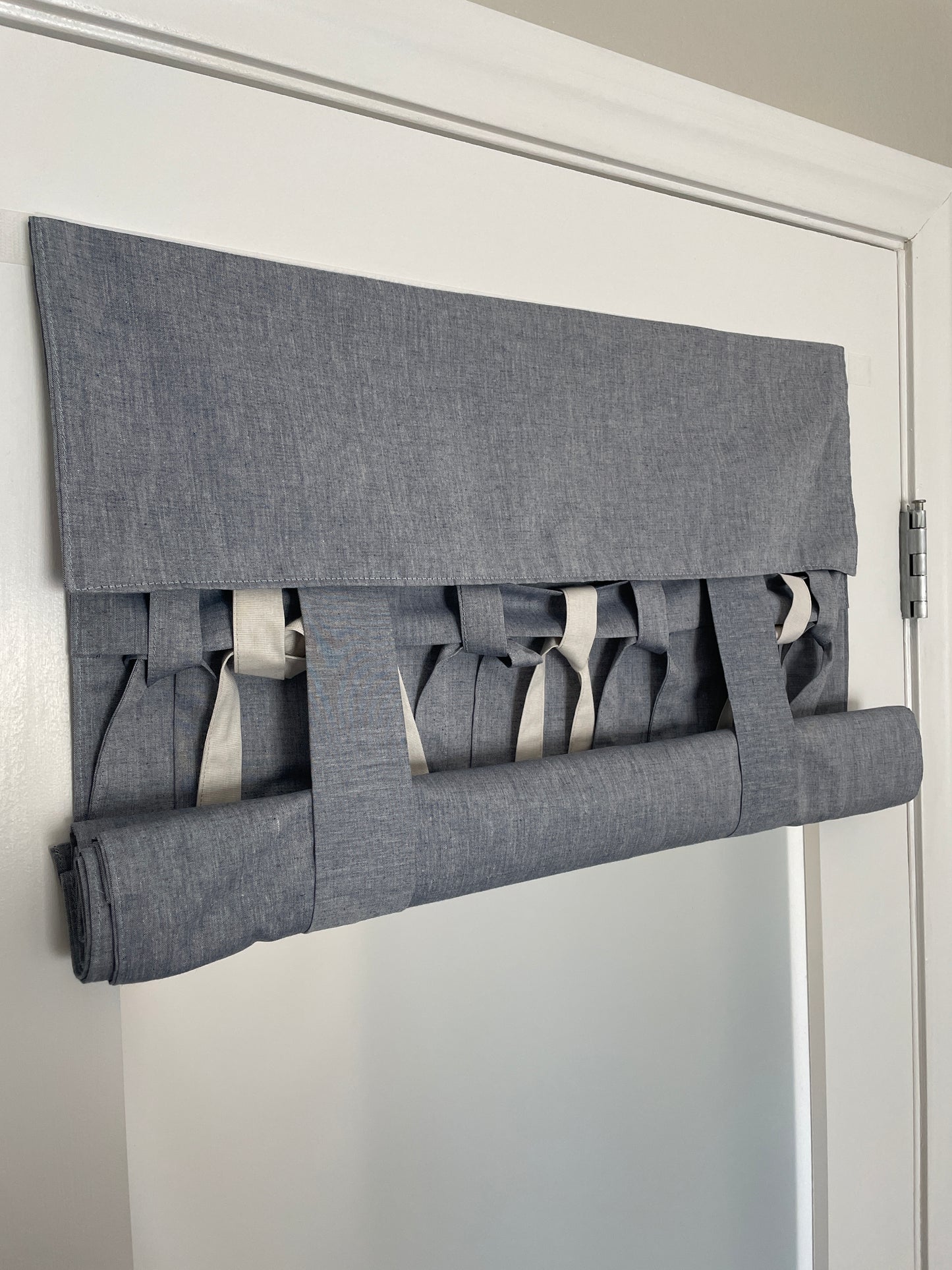 Set of 3 24" Long Ties & Bows (Light Gray, Natural Beige, Blue Chambray or Light Green)