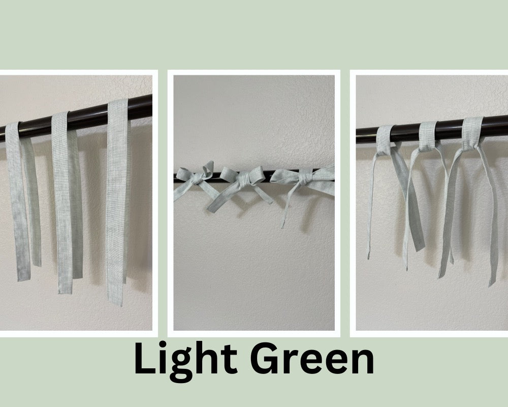 Set of 3 24" Long Ties & Bows (Light Gray, Natural Beige, Blue Chambray or Light Green)
