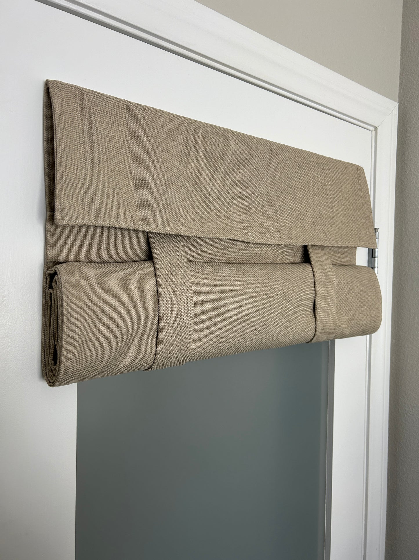 BrioLux™ Tan Woven Blackout Luxury Door Curtain 1 Panel