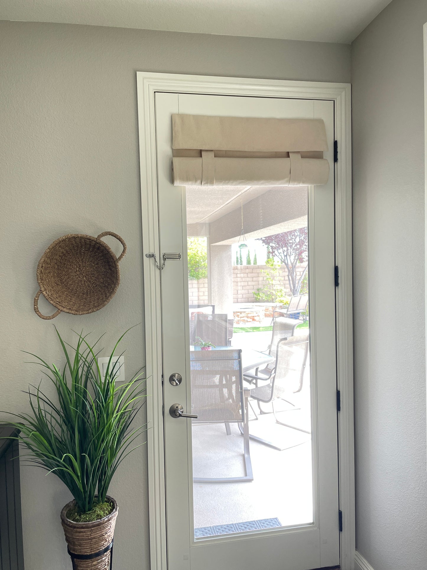 Oatmeal Canvas French Door Curtain 1 Panel