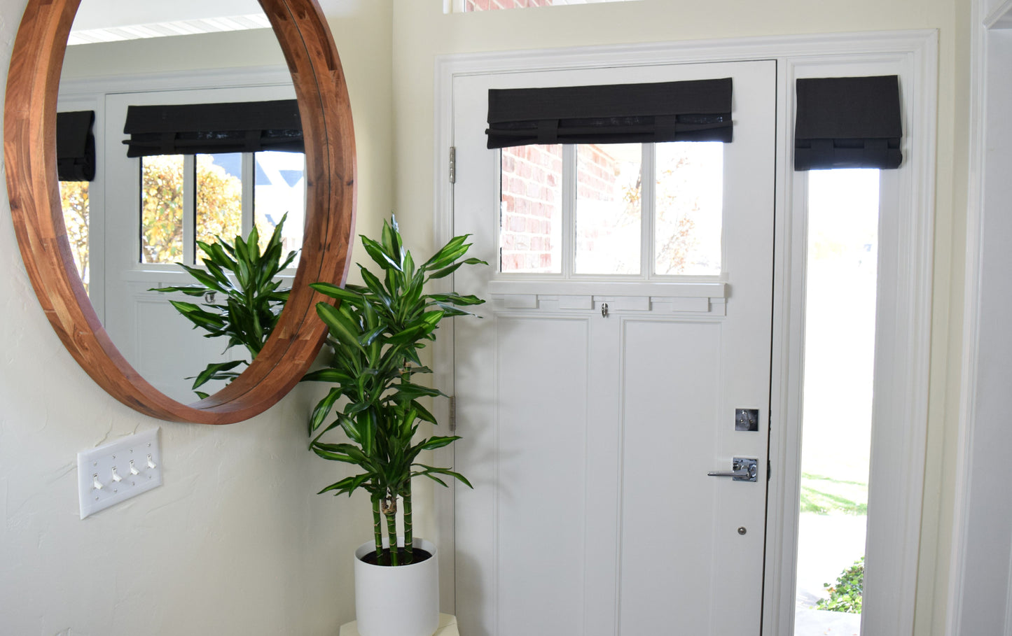 Dark Gray Small Front Door or Sidelight Curtains 1 panel