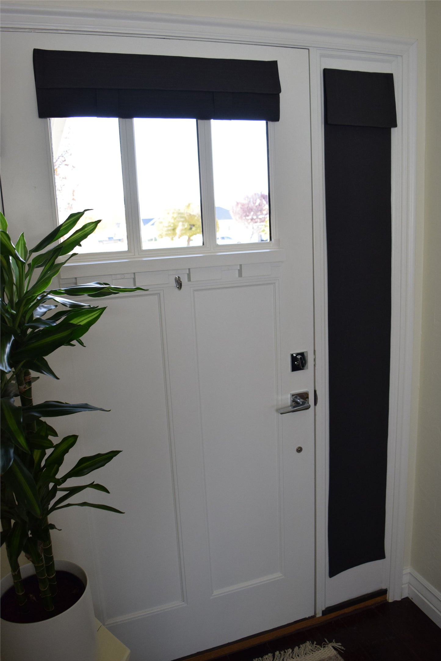 Dark Gray Small Front Door or Sidelight Curtains 1 panel