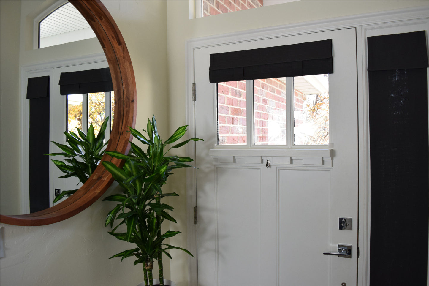 Dark Gray Small Front Door or Sidelight Curtains 1 panel