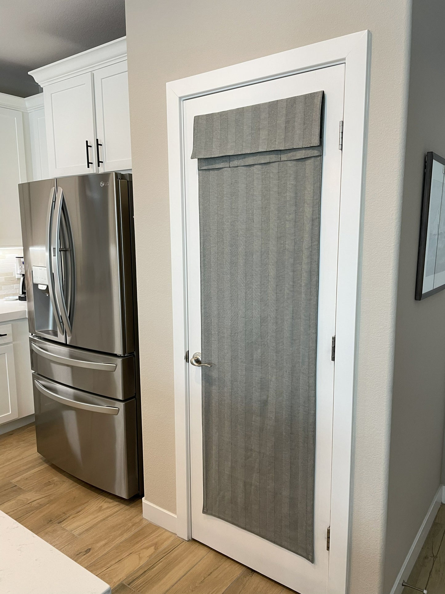 Gray Green Herringbone French Door Curtain 1 panel