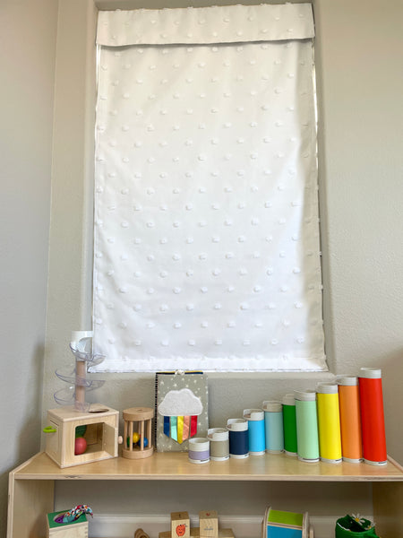 Snowball White Pom Pom Blackout Washable Nursery Curtain 1 panel
