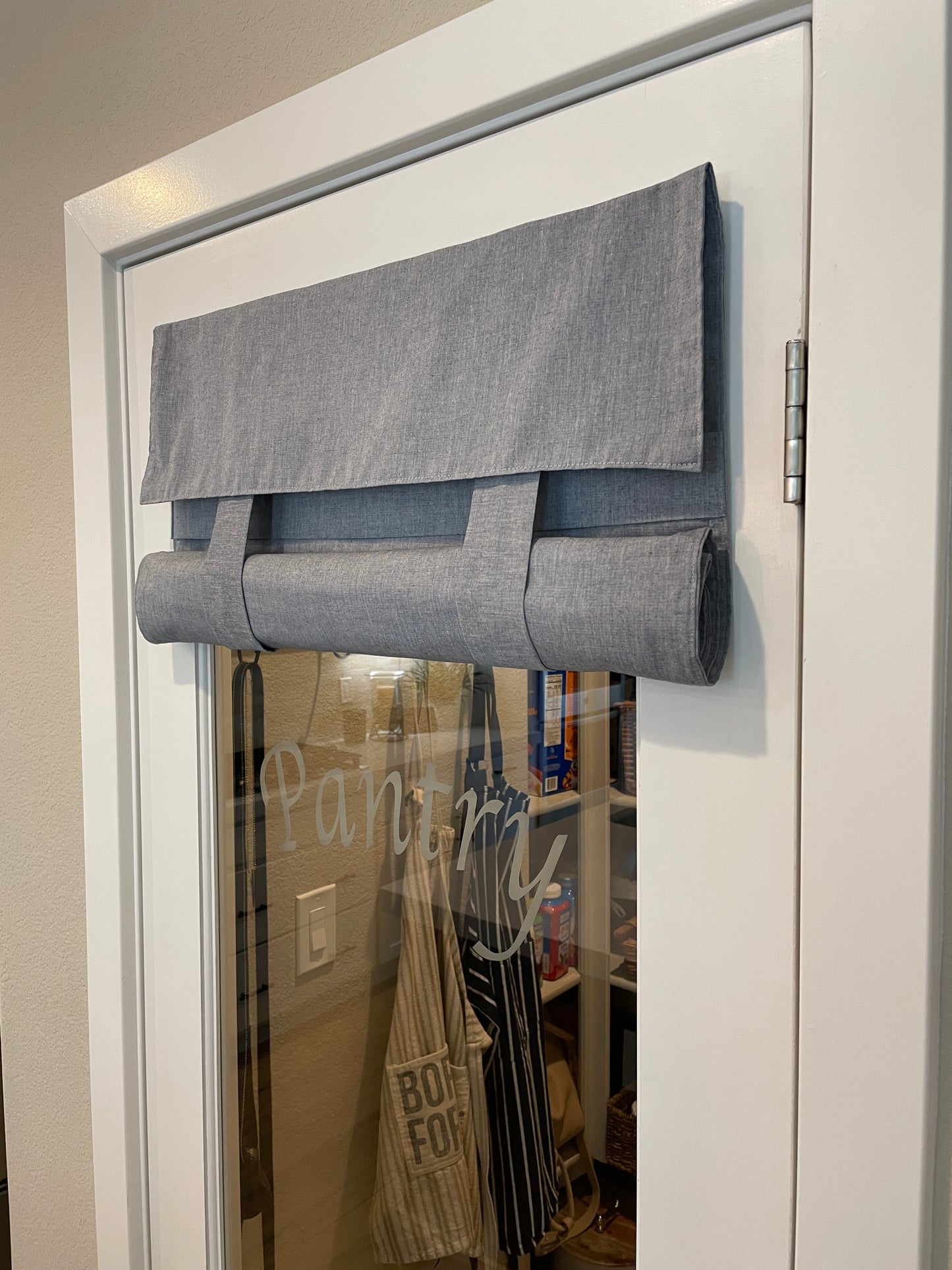 Blue Chambray Cotton Door Panel 1 panel