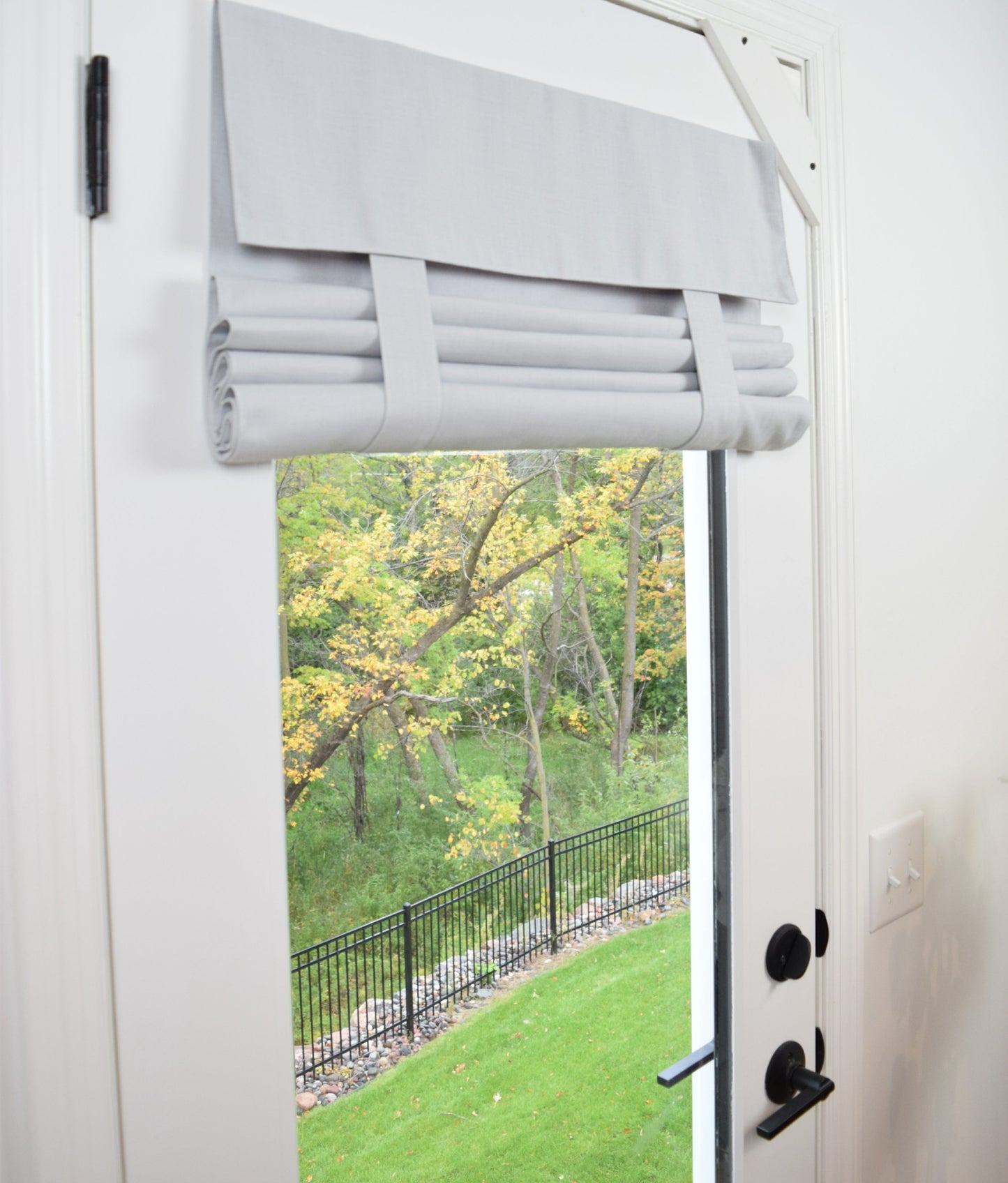 Light Gray French Door and Front Door Curtains Washable 1 panel