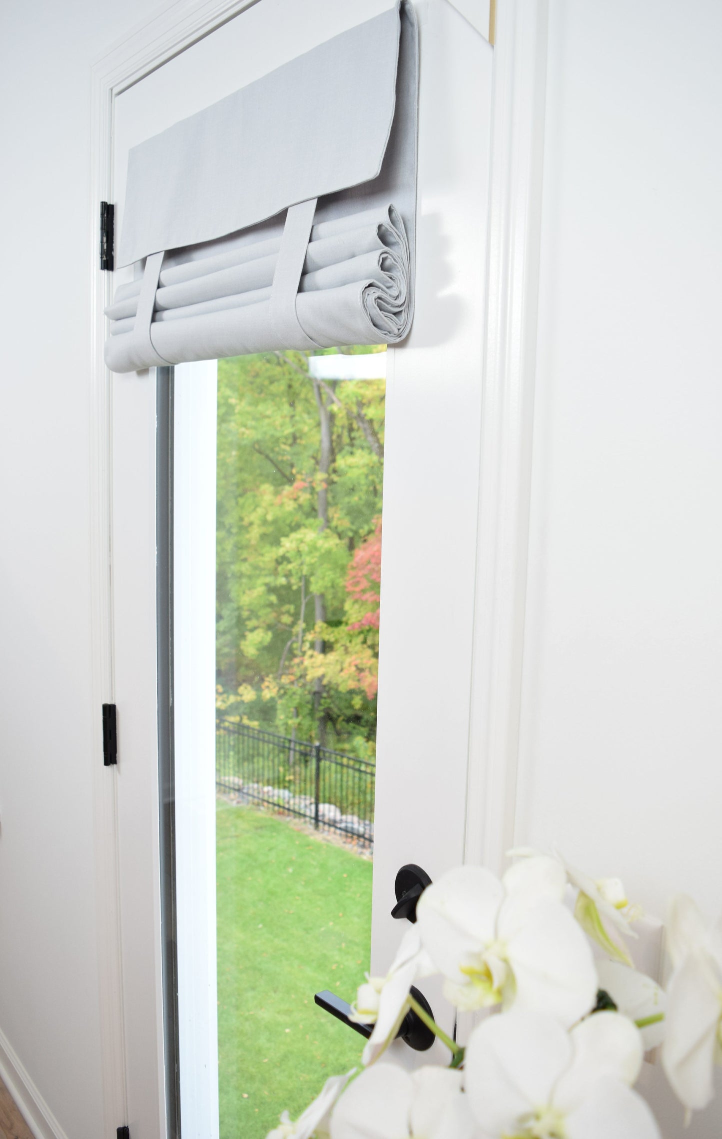 Light Gray French Door and Front Door Curtains Washable 1 panel