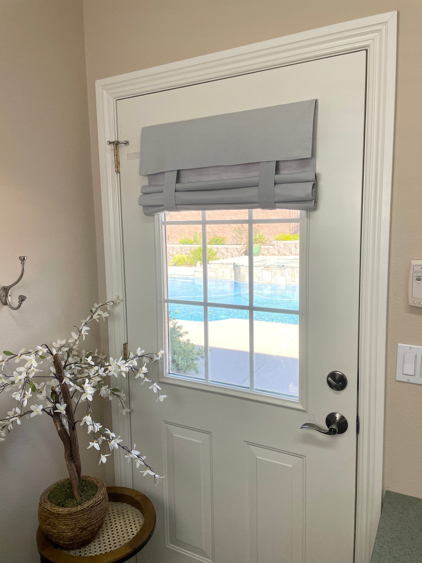 Light Gray French Door and Front Door Curtains Washable 1 panel