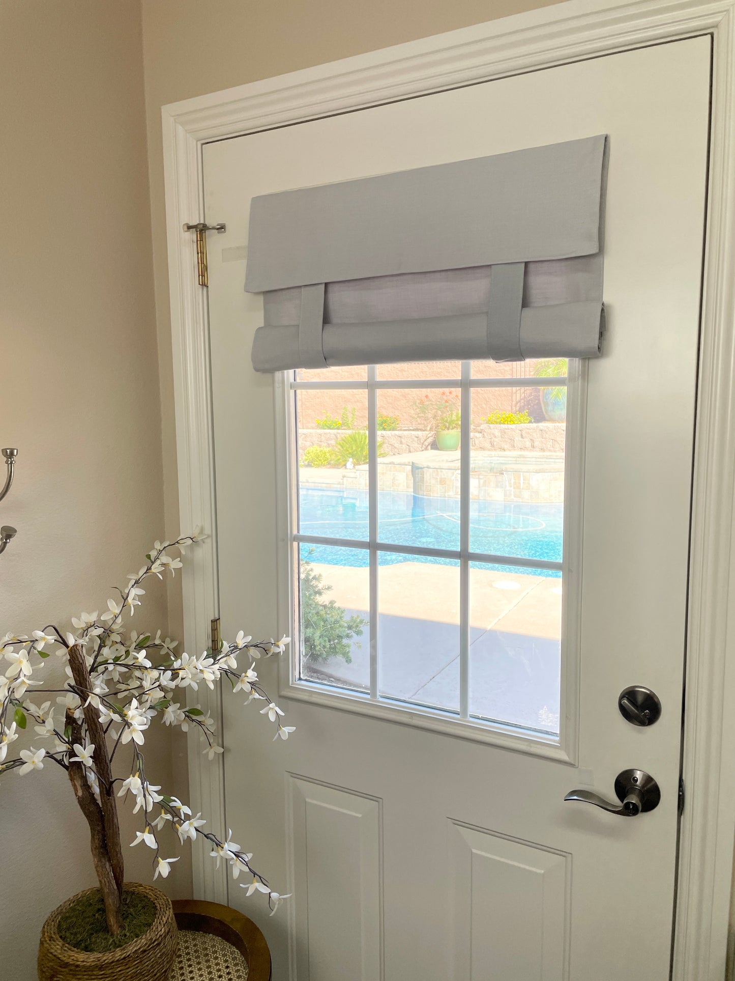 Light Gray French Door and Front Door Curtains Washable 1 panel