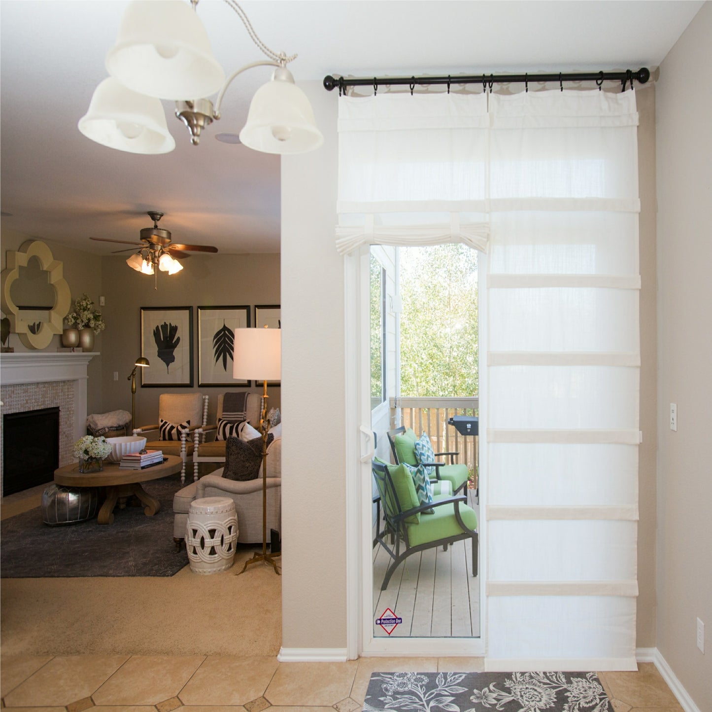 Off White Sliding Glass Door Curtain Shade Price 1 panel