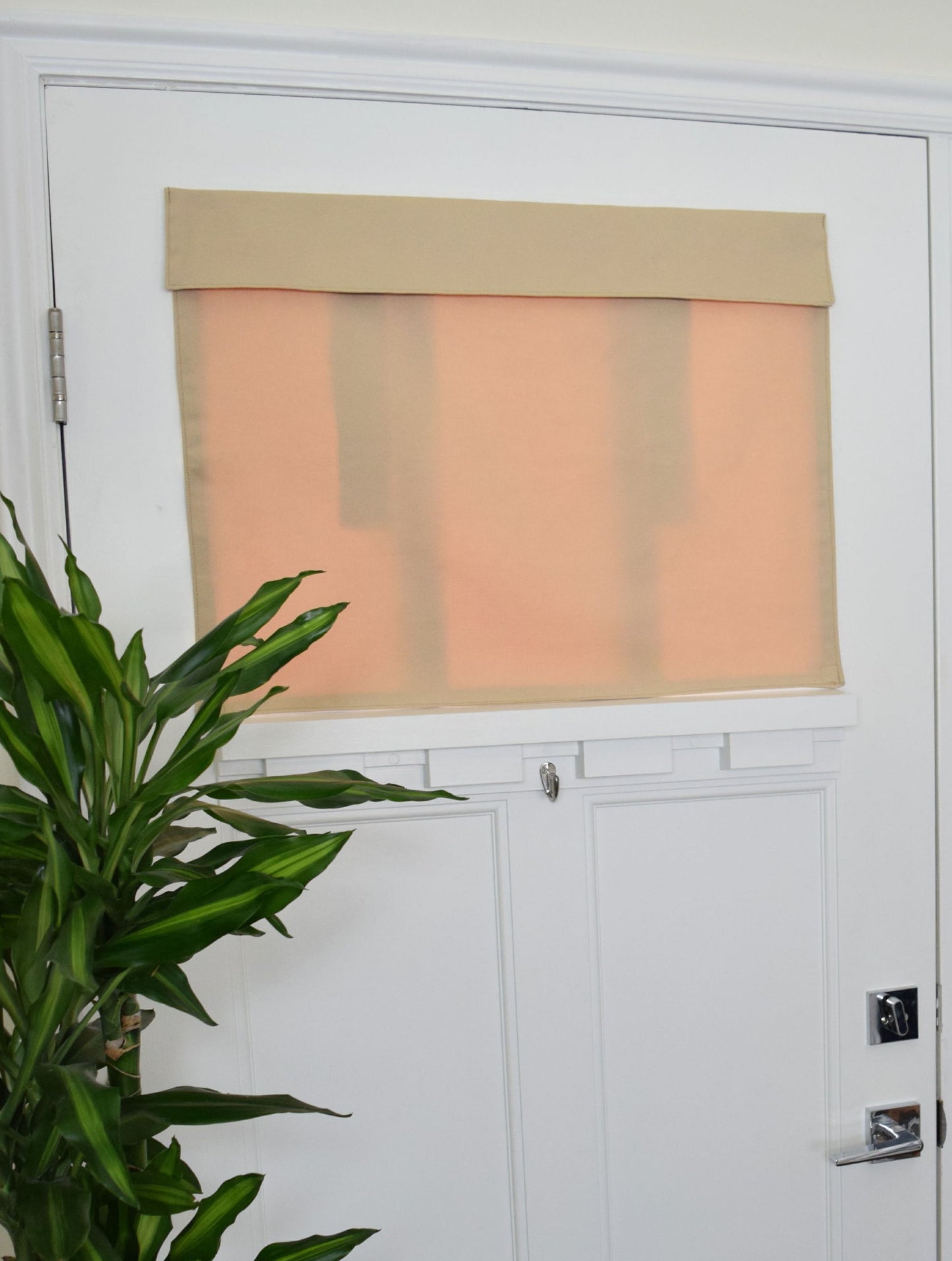Clearance! 25" w x 20" L Tan Small Front Door Window Curtain -washable