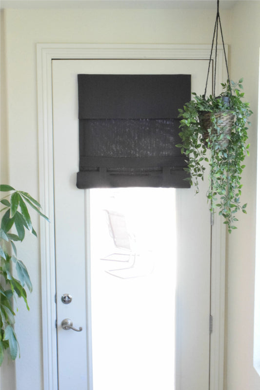 Dark Gray Drop Down Extra Long French Door Curtain 1 panel