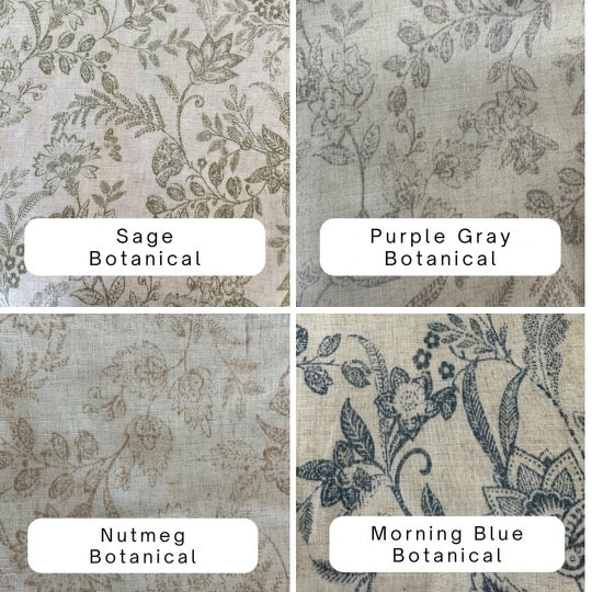 Burnt Red Botanical French Door Curtain - 1 Panel