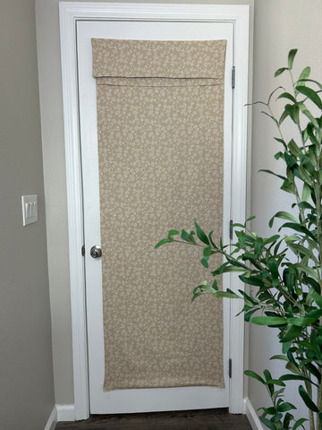 Beige Floral Print French Door Curtain - 1 Panel