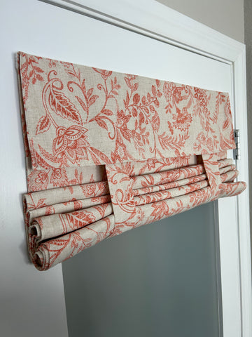 Burnt Red Botanical French Door Curtain - 1 Panel