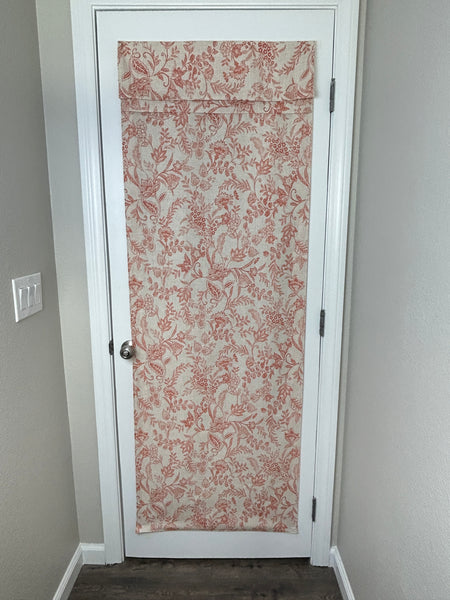 Burnt Red Botanical French Door Curtain - 1 Panel