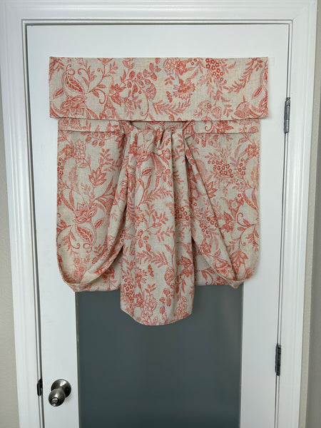 Burnt Red Botanical French Door Curtain - 1 Panel
