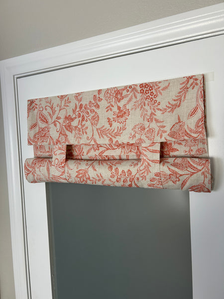 Burnt Red Botanical French Door Curtain - 1 Panel