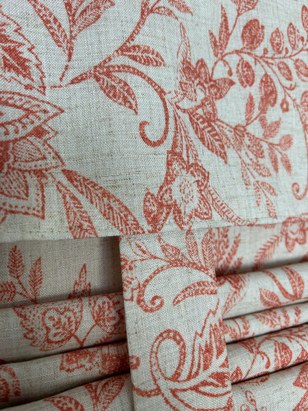 Burnt Red Botanical French Door Curtain - 1 Panel