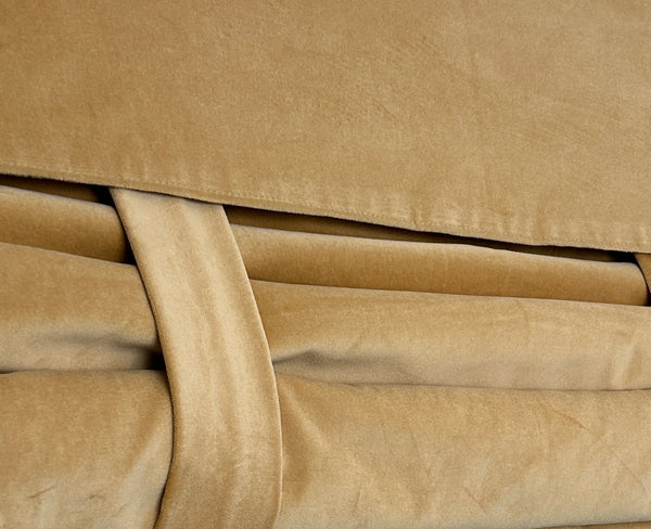 BrioLux™ Golden Tan Velvet Luxury Door Curtain 1 Panel