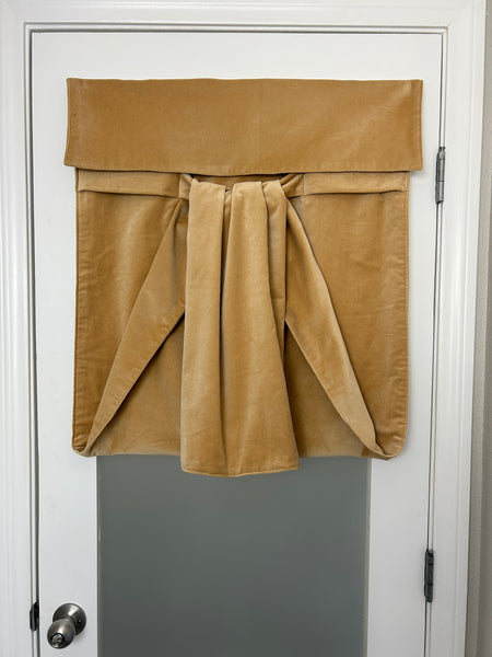 BrioLux™ Golden Tan Velvet Luxury Door Curtain 1 Panel