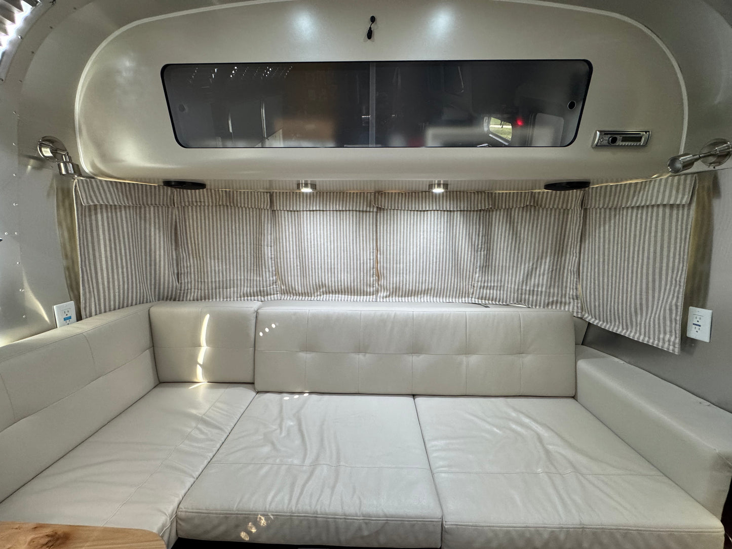 1 Set (6 curtains) Taupe Striped Blackout Airstream® Washable Panoramic Curtains