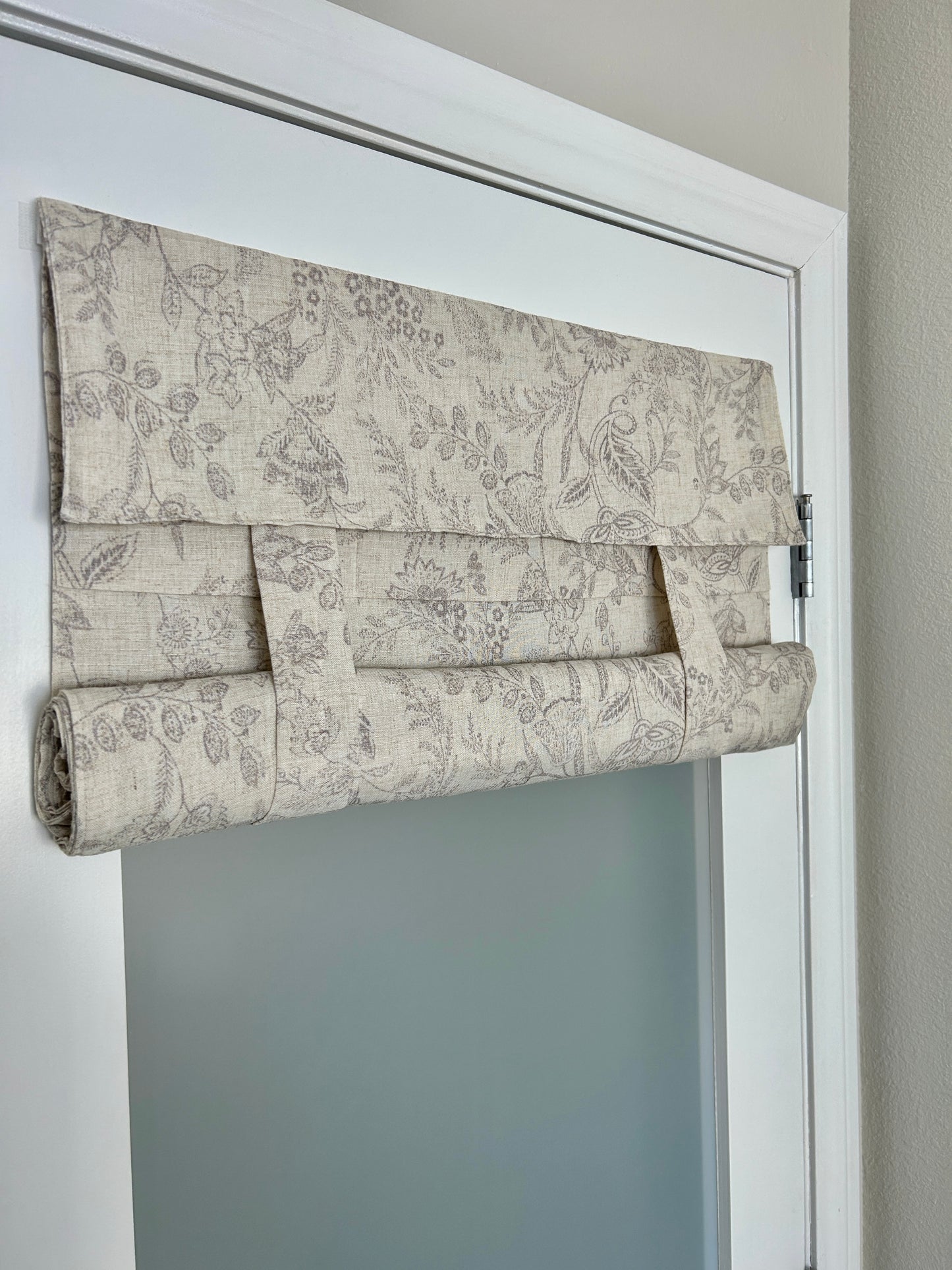 Purple Gray Botanical Washable French Door Curtain - 1 Panel