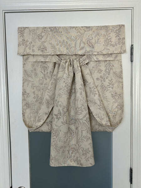 Purple Gray Botanical Washable French Door Curtain - 1 Panel