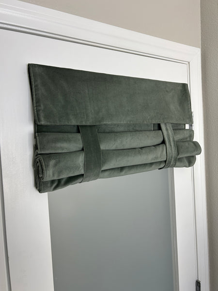 BrioLux™ Pine Green Velvet Blackout Luxury Door Curtain 1 Panel