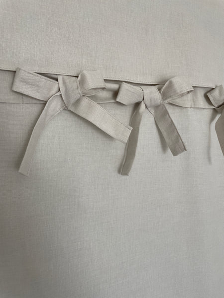 Ties and Bows Natural Beige Soft Cotton French Door Curtain 1 panel