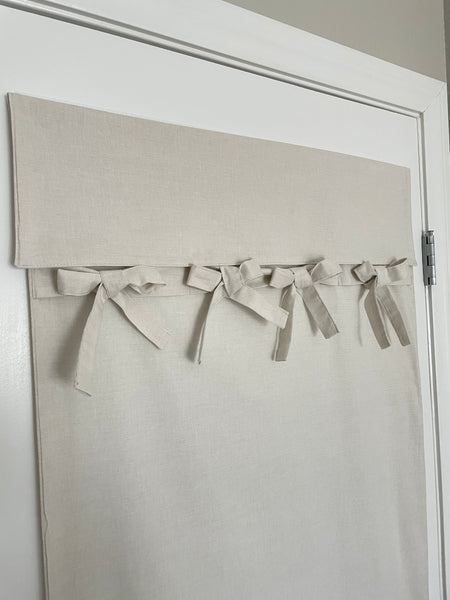 Ties and Bows Natural Beige Soft Cotton French Door Curtain 1 panel