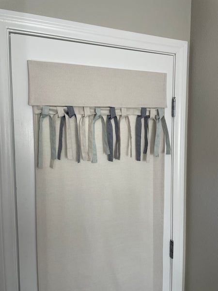 Ties and Bows Natural Beige Soft Cotton French Door Curtain 1 panel