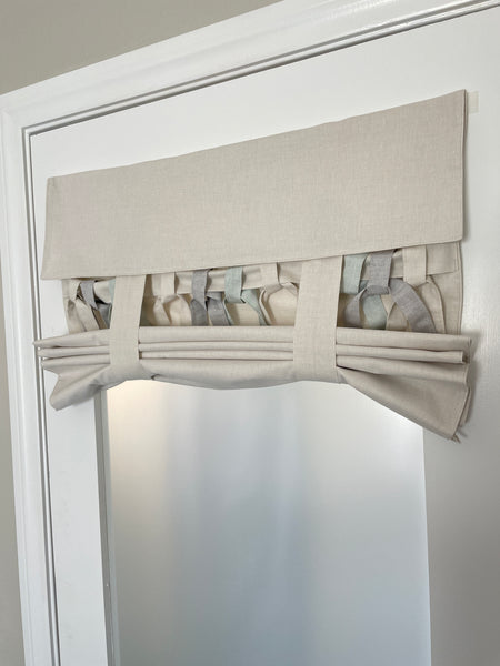 Ties and Bows Natural Beige Soft Cotton French Door Curtain 1 panel