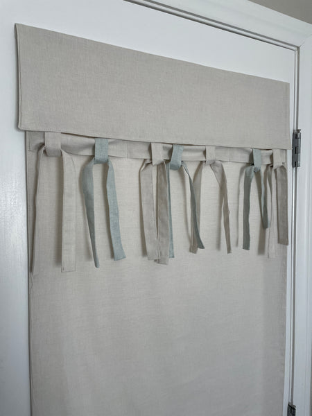 Ties and Bows Natural Beige Soft Cotton French Door Curtain 1 panel