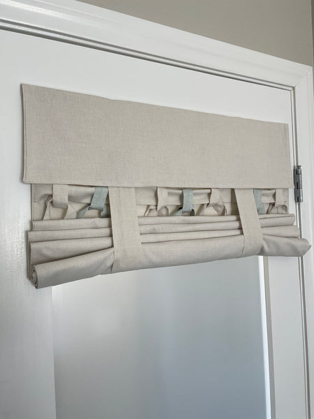 Ties and Bows Natural Beige Soft Cotton French Door Curtain 1 panel